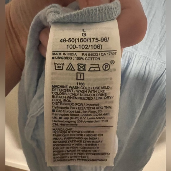 Gap Crinkle Gauze Puff Sleeve Tiered Mini Dress Size L - Picture 3 of 4